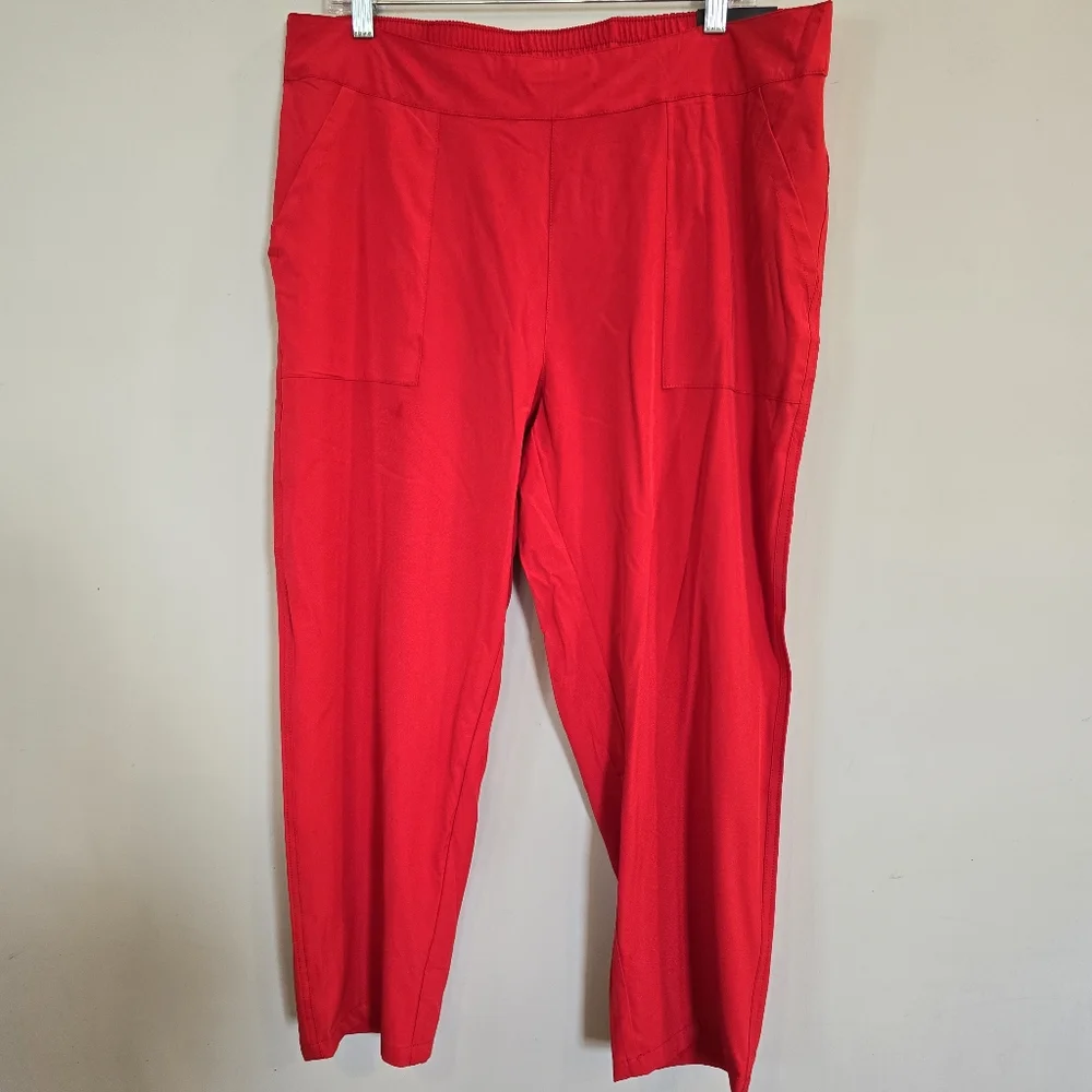 NEW‎ RAFAELLA COMFORT CROPPED PANTS WOMENS SIZE XXL TRUE RED.E63